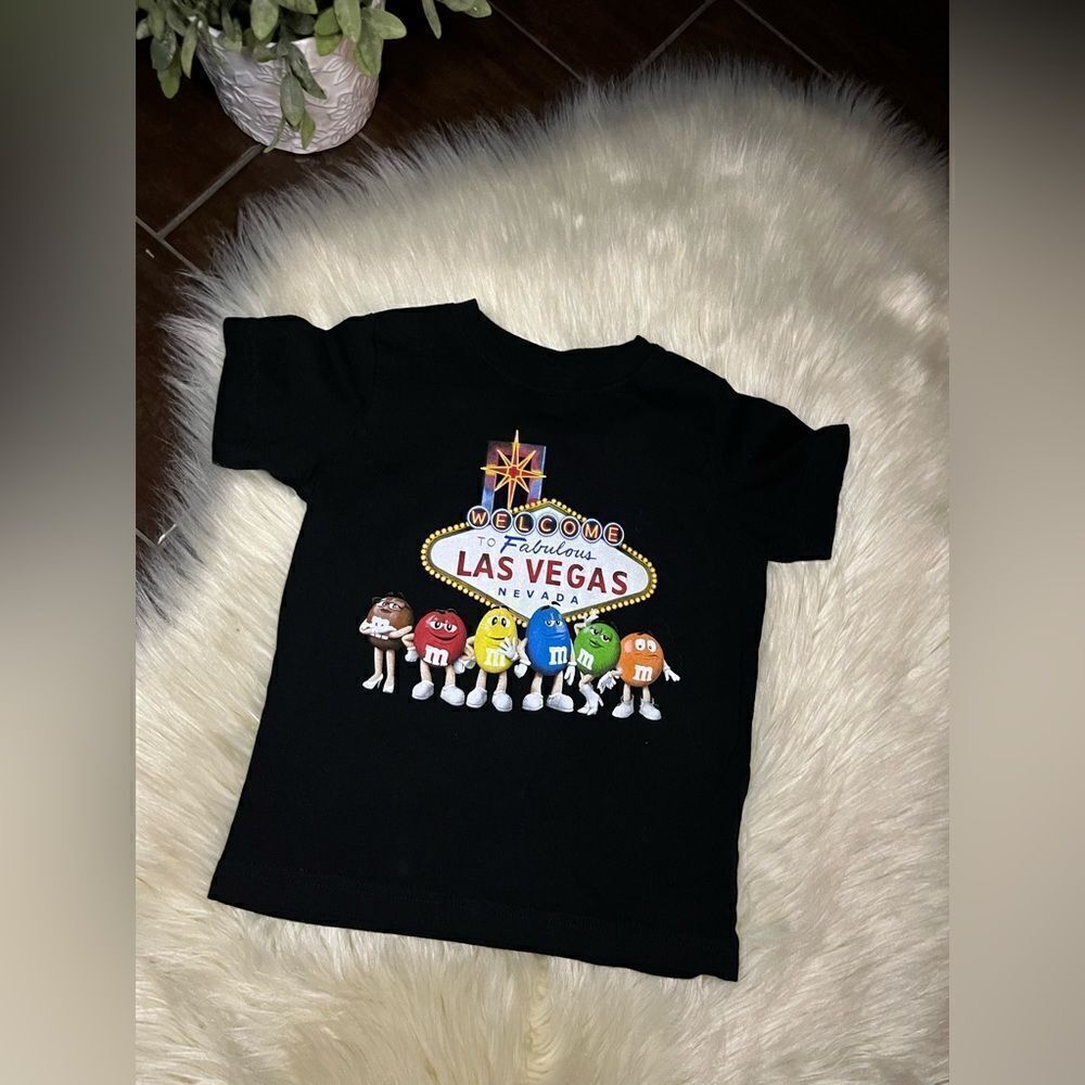 M&M's Brand Black T-Shirt "Welcome To Fabulous Las Vegas Nevada" sz 3T